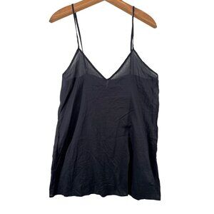 Free People Womens Top Sz S Black Cotton Spaghetti Strap Camisole NEW MSRP $160